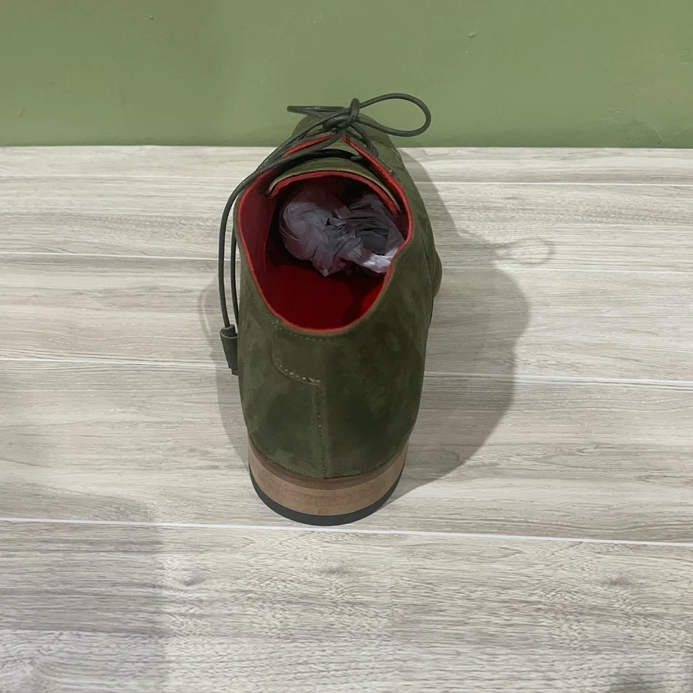 Fennix Italy Men dress shoes alligator/suede olive oxford cap toe